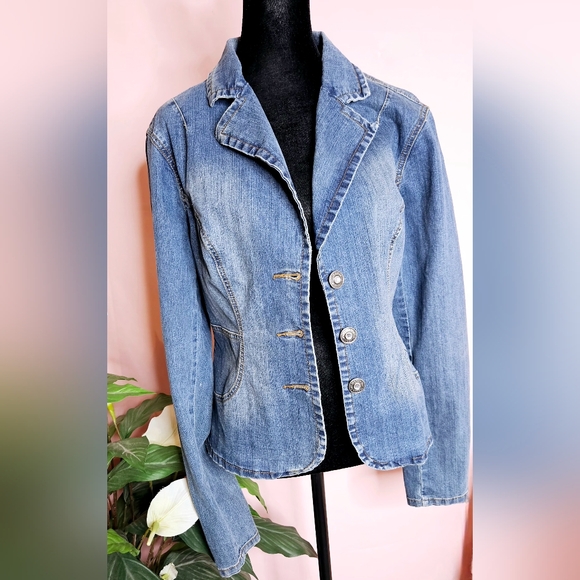 YMI Blue Jeans Jacket Bleached size XL - Picture 12 of 16